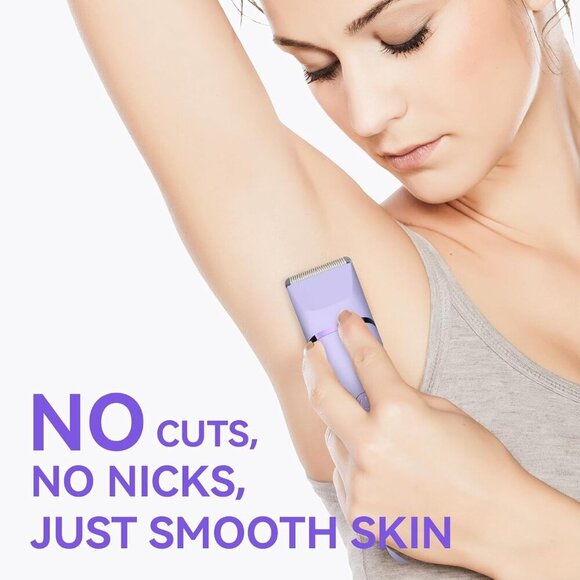 4 in 1 Bikini Trimmer for Women Waterproof Body Pubic Shaver Wet/Dry - Purple - Picture 6 of 11